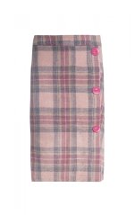 Zimní sukně DH - růžová kostka