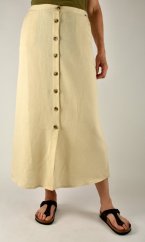 Letní propínací sukně HILA s kapsami - béžová