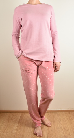 Pyžamové/domácí kalhoty růžové s hvězdičkami - Velikost EU: 42