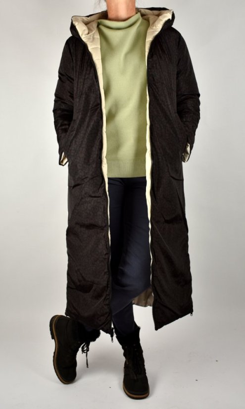 Oboustranný zimní kabát PICOLIEN Soft Sand - Velikost: EU50