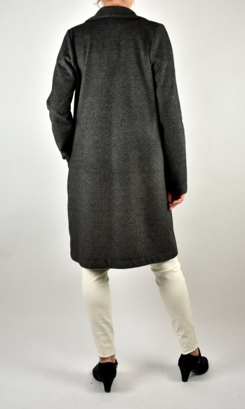 Dámský kabát DORIS - šedočerný melír - Velikost: XXL