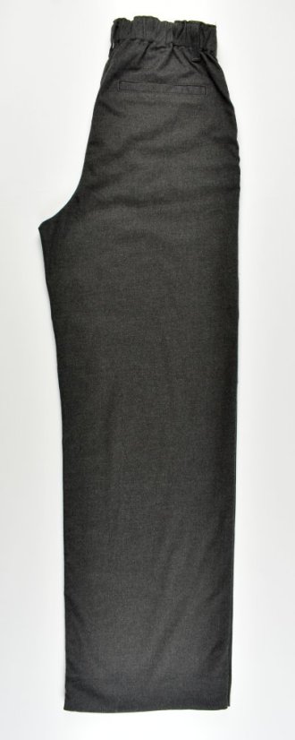 PERA Dark Grey Checked dámské prodloužené kalhoty se širokými nohavicemi L34