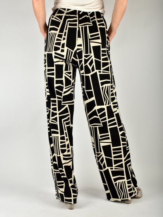 Letní kalhoty MANDY s geometrickým vzorem L34 - Velikost: S