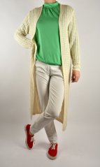 Dlouhý pletený cardigan TOSCA - smetanový