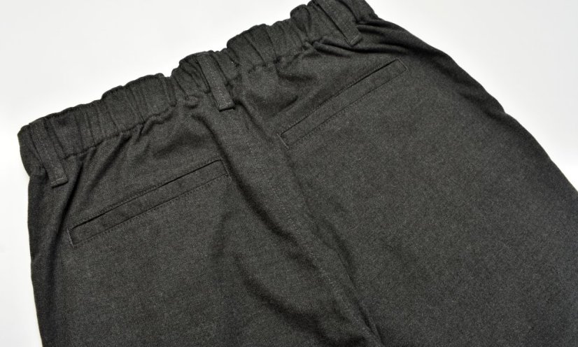 PERA Dark Grey Checked dámské prodloužené kalhoty se širokými nohavicemi L34