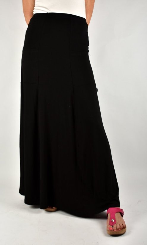 LOTTA prodloužená černá sukně s kapsami