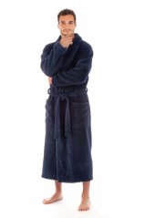 Pánský župan ATHENA se šálovým límcem - tmavě modrý