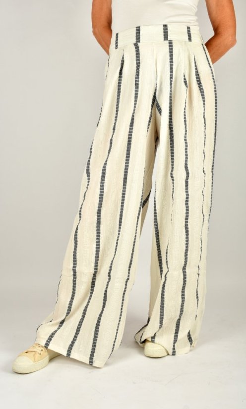 Široké letní kalhoty KELLY L34 - s pruhy