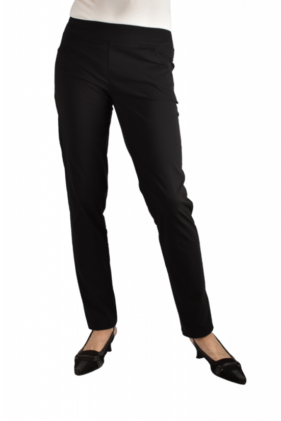 Dámské prodloužené kalhoty DITA s kapsami - černé, hladké, teplejší