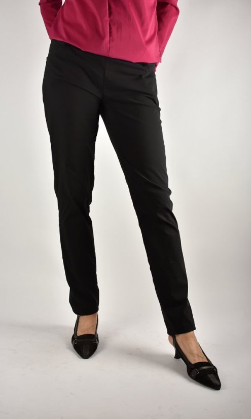 Dámské prodloužené kalhoty DITA s kapsami - černé, hladké, teplejší