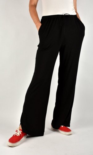 BERENIKA volné široké kalhoty - černé - Velikost: EU40