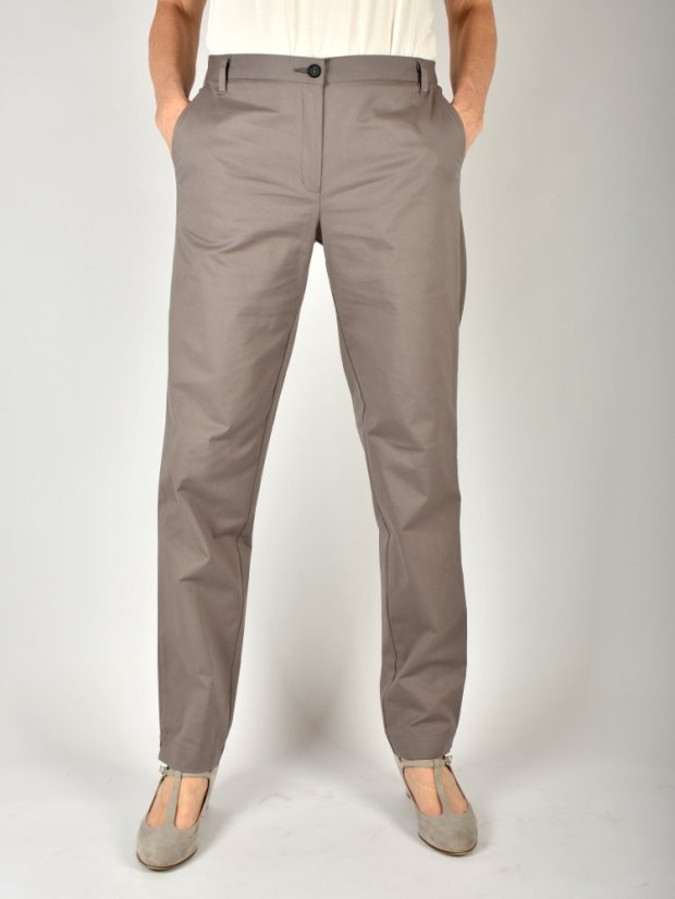 HÁTA dámské plátěné kalhoty s gumou D112537 - šedé L36 - Velikost: EU42