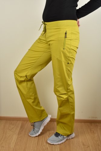 Lehké dámské outdoor kalhoty LIT99570-104 žlutozelené