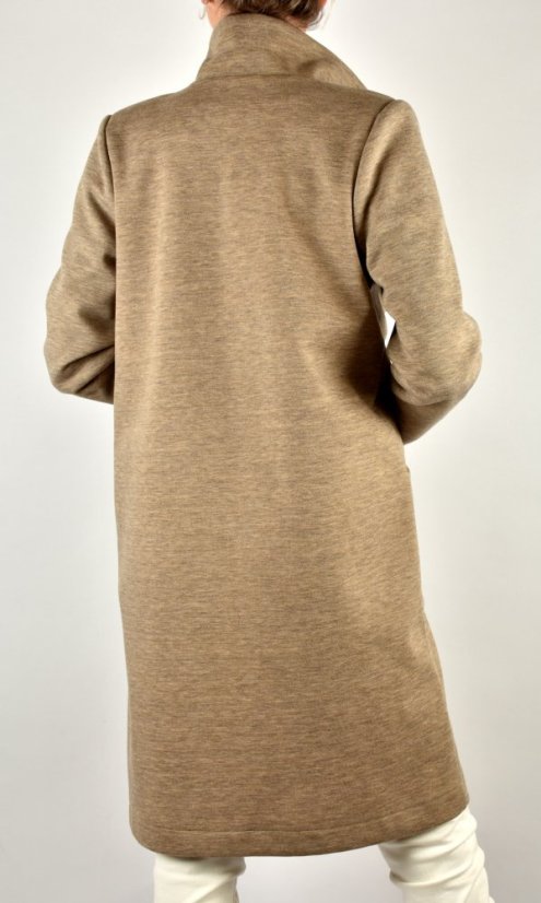 Dámský kabát DORIS - béžový melír - Velikost: XXL