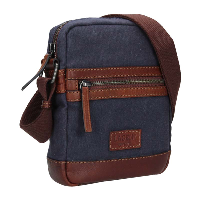 CROSS BODY dámská kombinovaná modrá a hnědá LA22409