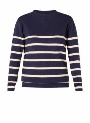Dámský svetr s pruhy BLUE/OFF white