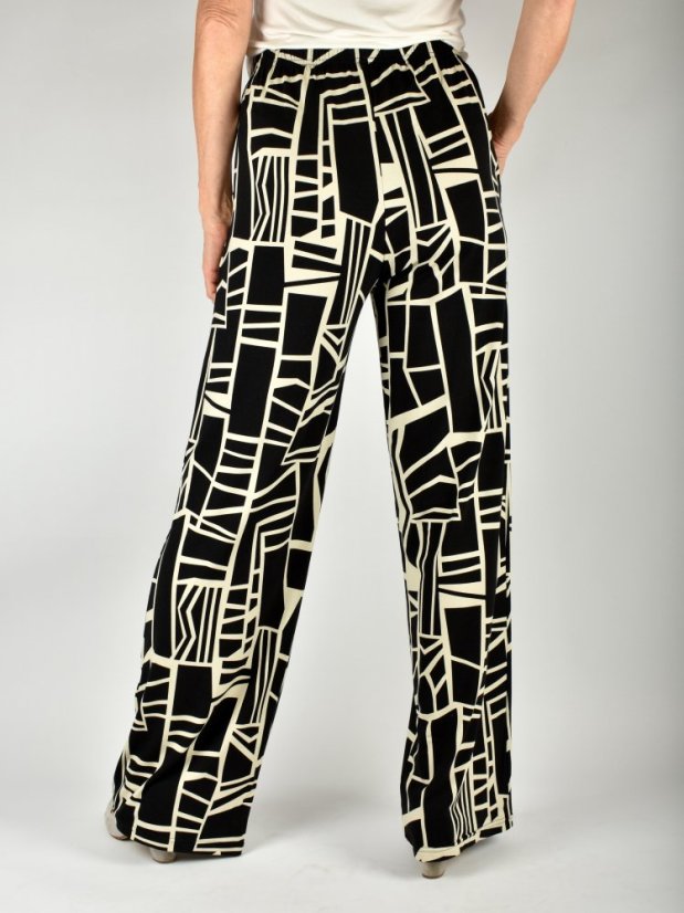 Letní kalhoty MANDY s geometrickým vzorem L34 - Velikost: S