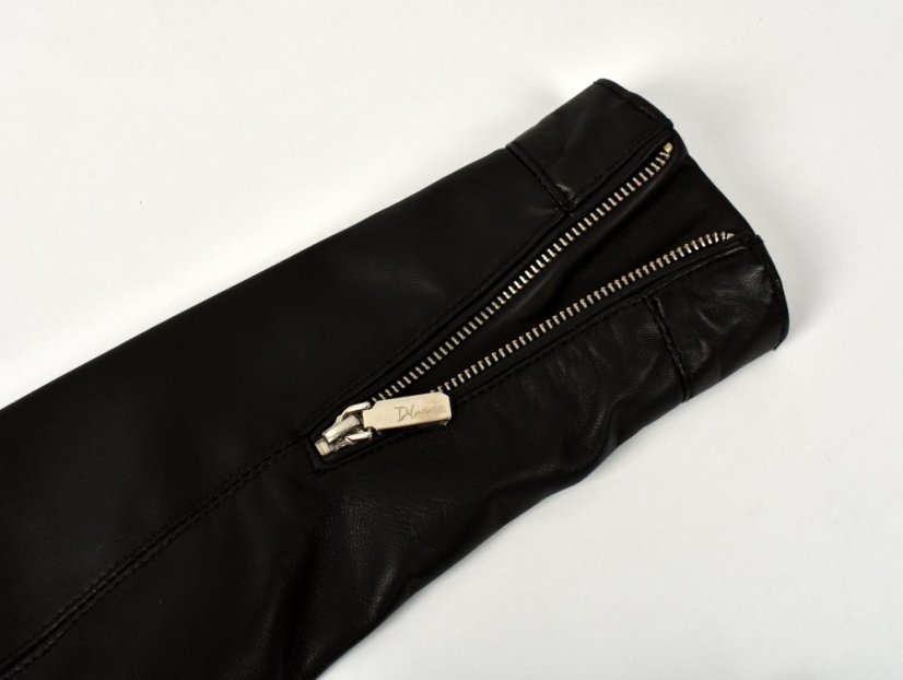 BECCA  kožená bunda na zip - černá - Velikost: M