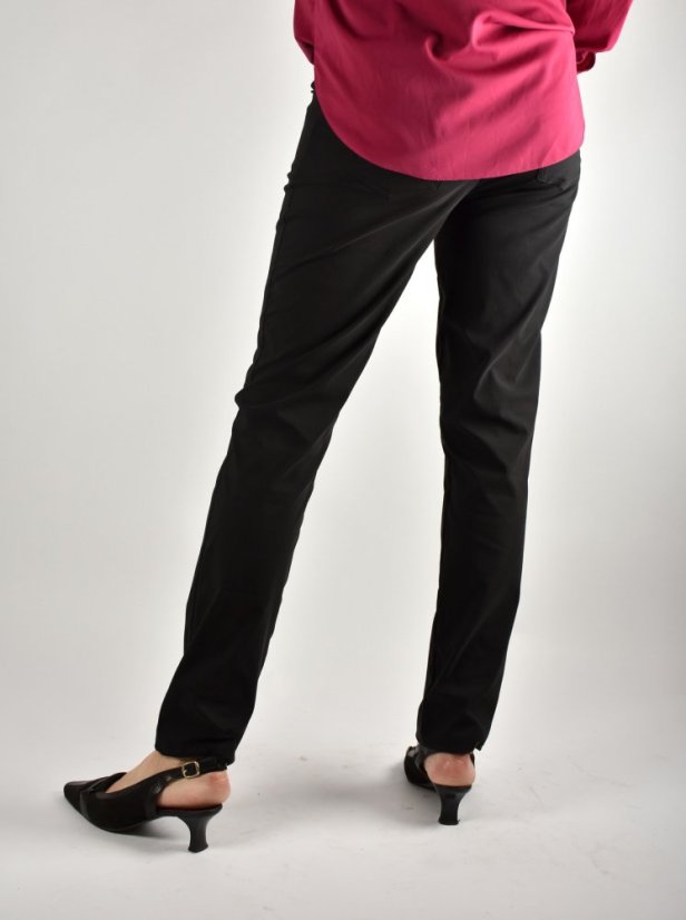 Dámské prodloužené kalhoty DITA s kapsami - černé, hladké, teplejší