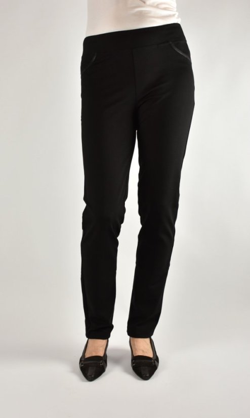 Dámské prodloužené kalhoty DITA s kapsami - černé, úplet