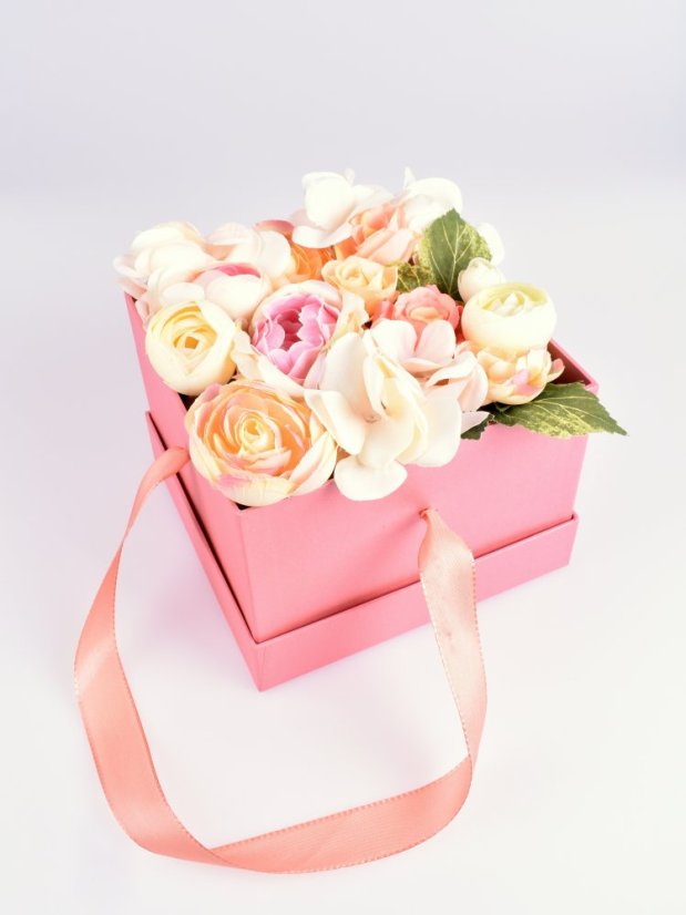 Květinová krabička "Pudrové květy"