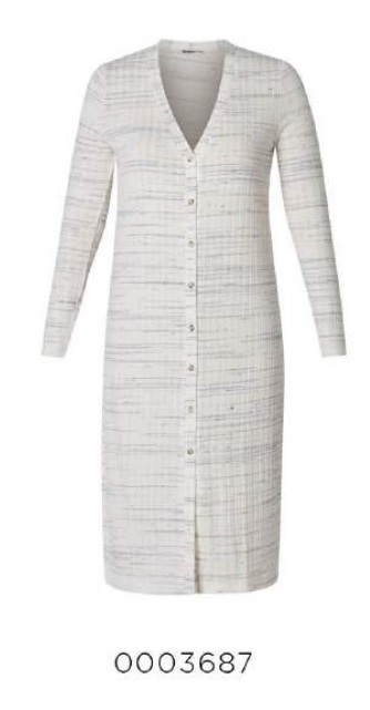 Dlouhý cardigan - šaty na zapínání Light Beige Melange - Velikost: EU48