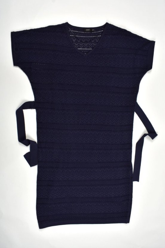 Letní pletené šaty s krátkým rukávem Deep Blue