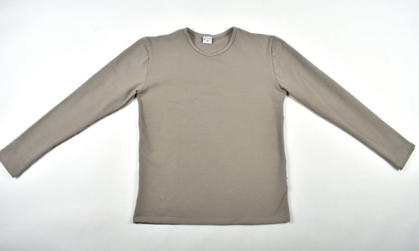 Pyžamové nebo domácí triko s dlouhým rukávem KAMIL - šedé