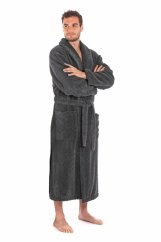 Pánský župan ATHENA se šálovým límcem - šedý