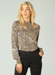 Top BEIGE s vrapovaným výstřihem a rukávy