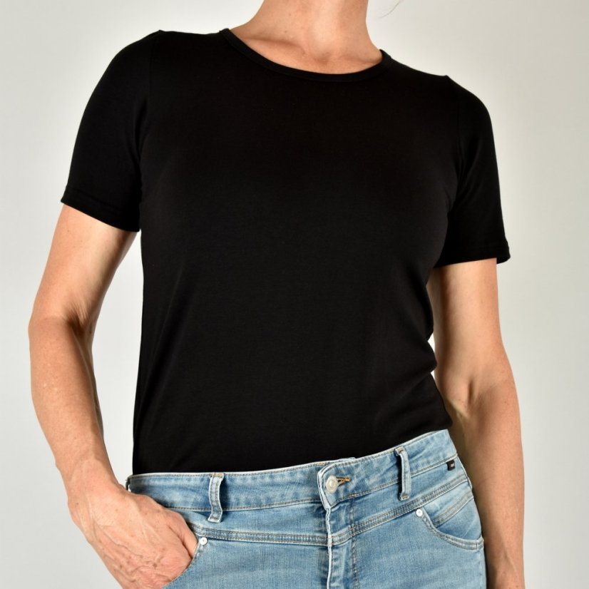 MAJA triko BASIC s krátkým rukávem - černé