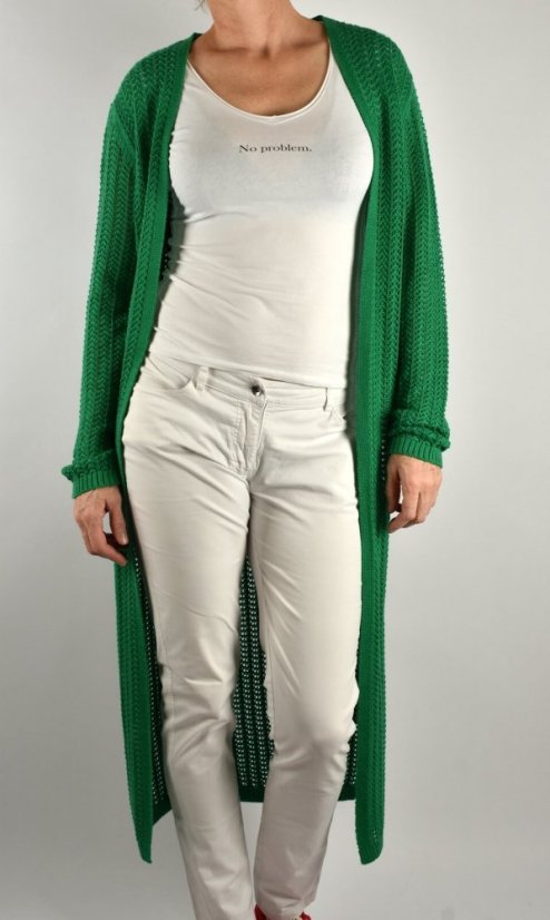 Dlouhý pletený cardigan TOSCA - zelený