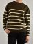Dámský svetr s pruhy GREEN/OFF white - Velikost: EU38