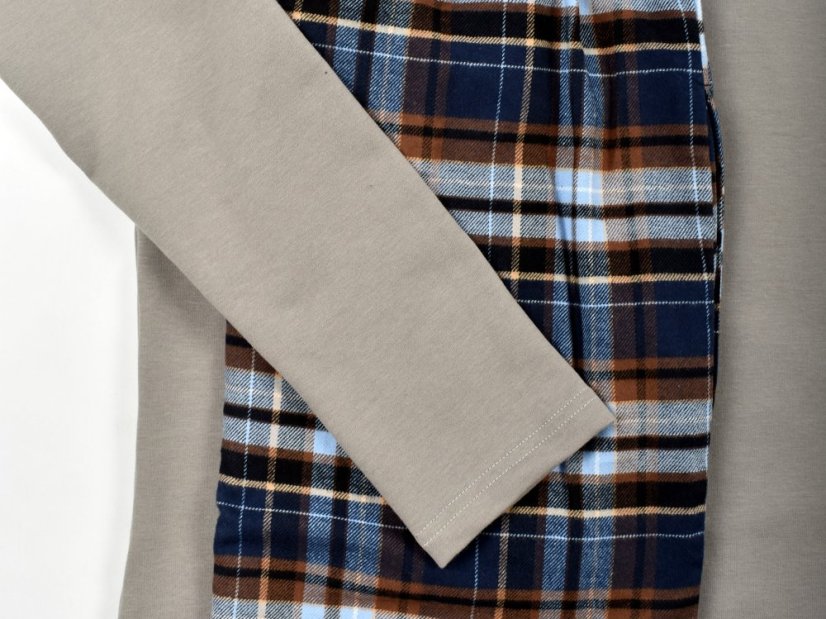 Pyžamové nebo domácí triko s dlouhým rukávem KAMIL - šedé