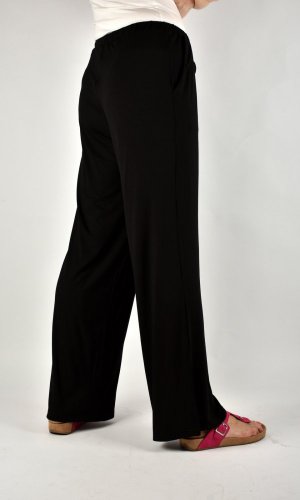 BERENIKA volné široké kalhoty - černé - Velikost: EU50