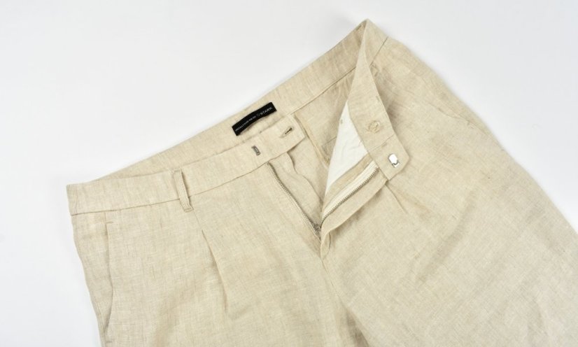 Široké dámské lněné kalhoty MIA 4275 Wide Leg L34 - Velikost: EU42