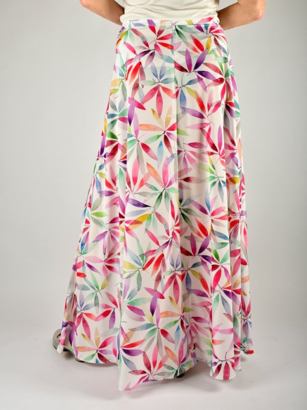 Letní maxi sukně ULRIKE - barevné  listy - Velikost: EU48