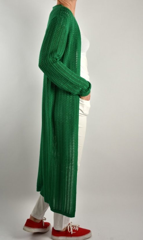Dlouhý pletený cardigan TOSCA - zelený