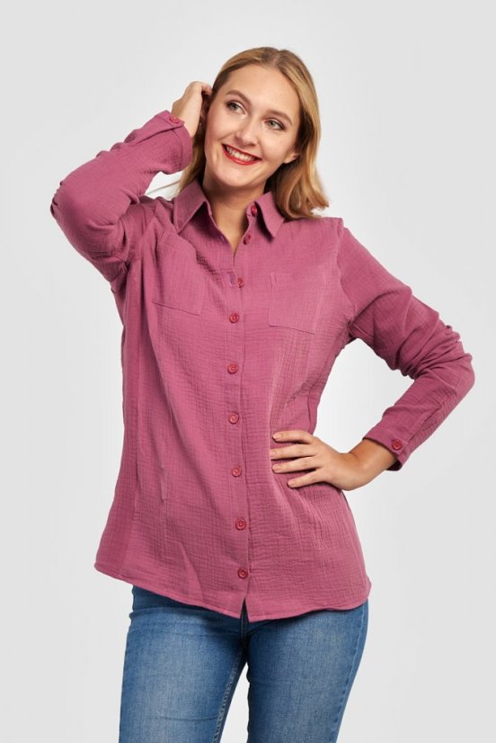 Vínová košile ALENA - Velikost: EU46