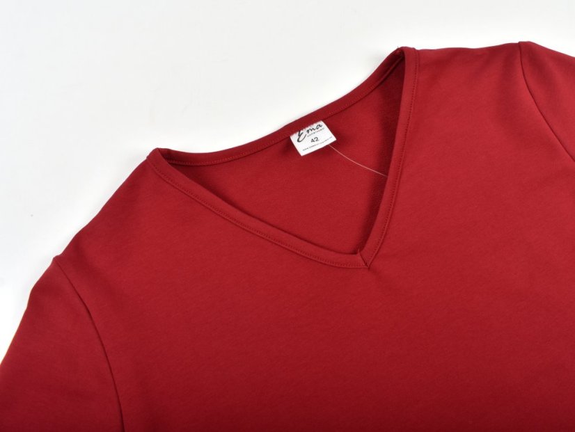 Pyžamové / domácí triko JARKA s dlouhým rukávem - cihlové - Velikost: EU46