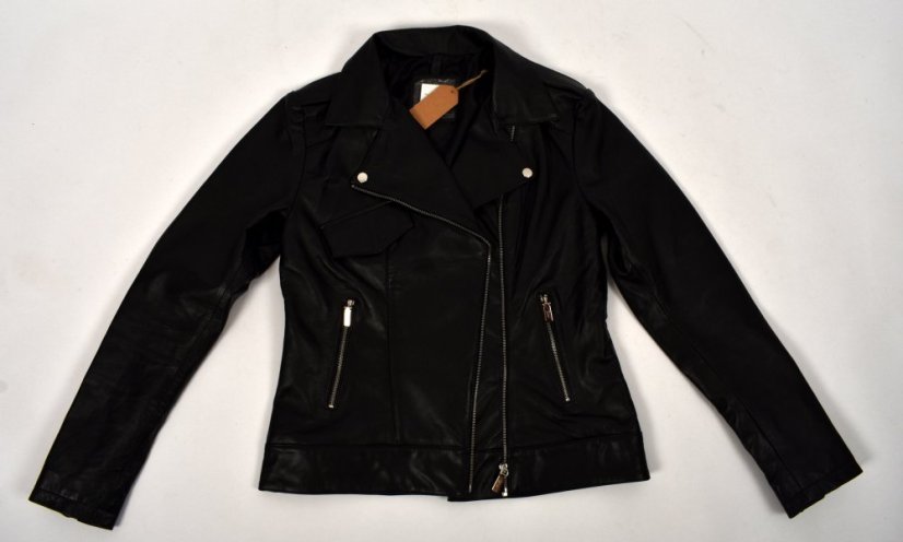 KŘIVÁK AURELIE kožená bunda na zip - černá - Velikost: L