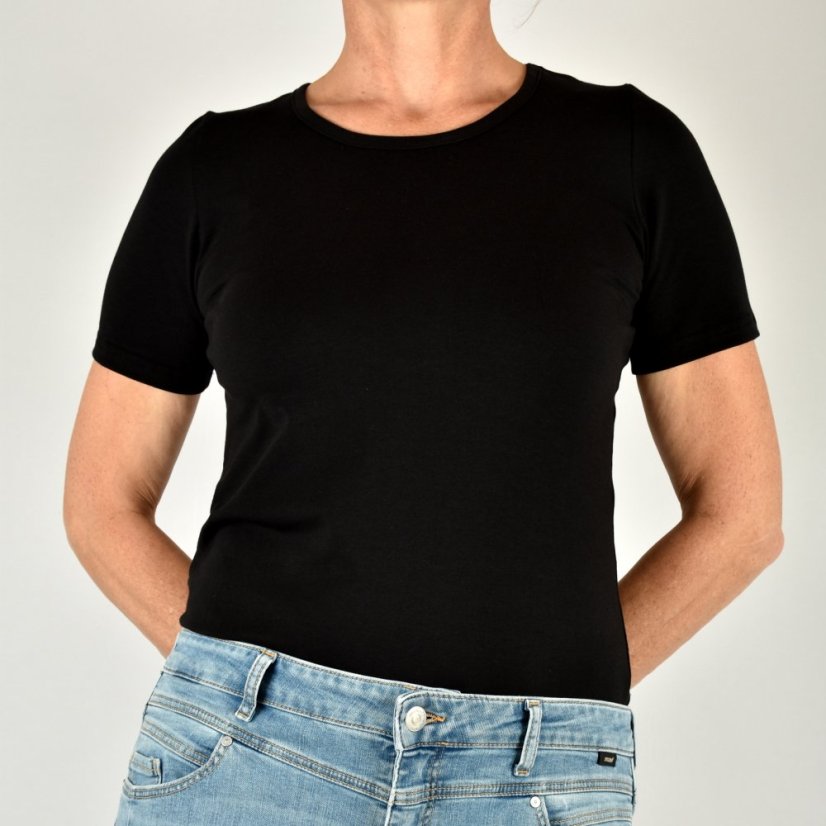 MAJA triko BASIC s krátkým rukávem - černé