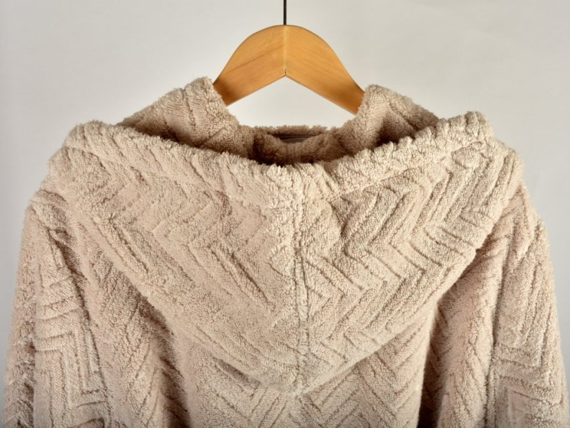 Župan ATHENA s kapucí - oříšková - Velikost: XL