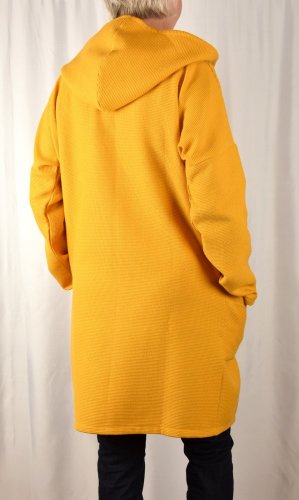 Propínací kabátek s kapucí ANDREA - hořčicová žlutá - Velikost EU: 46