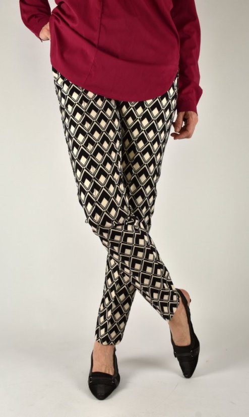 TWIGY kalhoty s geometrickým vzorem L34 - Velikost: EU42