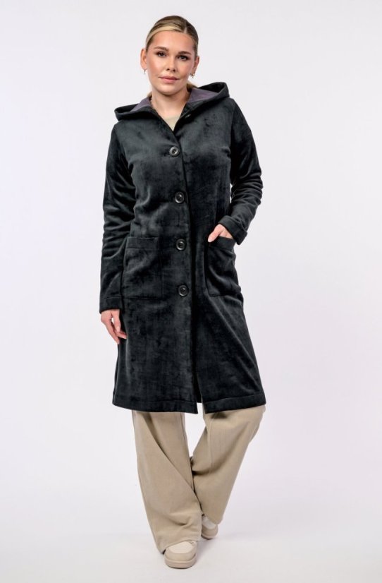 Dámský kabát DAGMARA - s kapucí - Velikost: XL