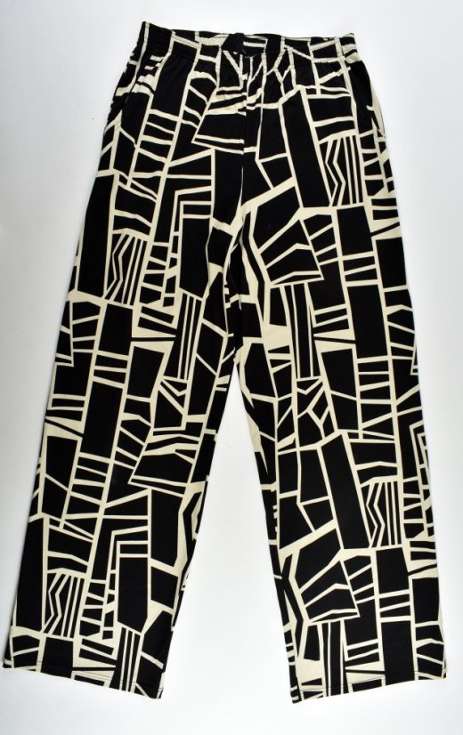 Letní kalhoty MANDY s geometrickým vzorem L34 - Velikost: S