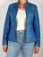 BECCA  kožená bunda na zip - blue Antique - Velikost: M