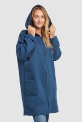 Propínací kabátek s kapucí ANDREA - petrolejová modrá