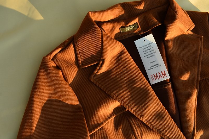 Dámské sako sportovního střihu - skořicové - Velikost EU: 42